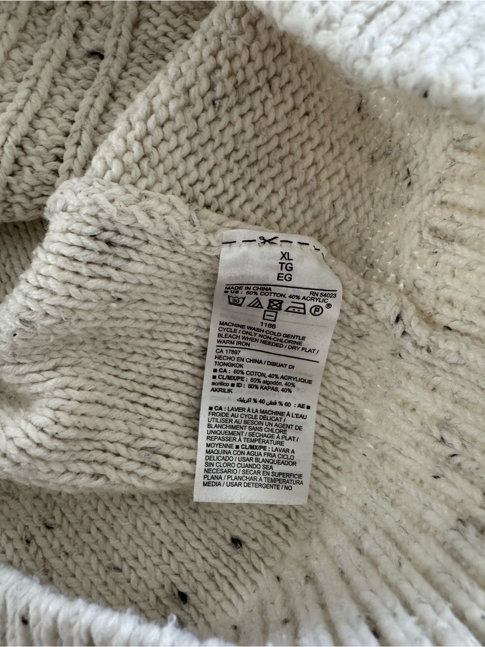 Old Navy Cozy Cable Knit Crewneck Sweater in Cream - Picture 5 of 8